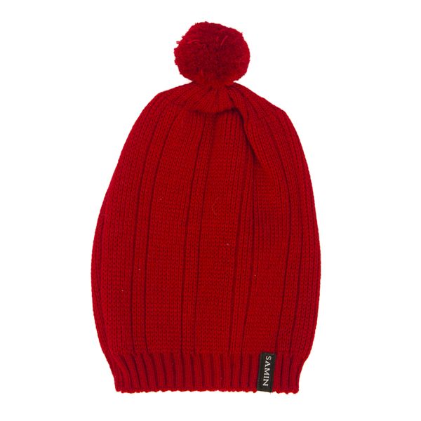 کلاه بافتنی ثمین مدل Rozhbin رنگ قرمز