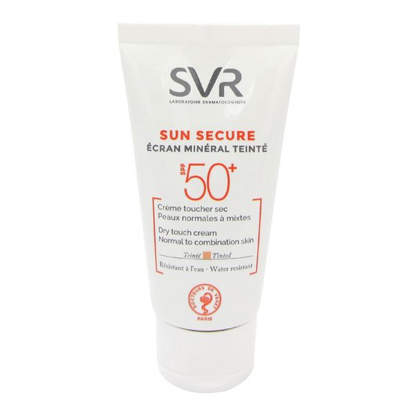 کرم ضد آفتاب رنگی مینرال اس وی آر برای پوستهای معمولی و مختلط مدل Sun Secure حجم 50 میلی لیتر