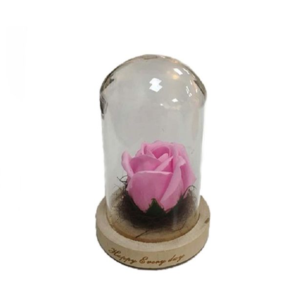 ماکت شیشه ای خانه سفید مدل گل رز چراغ دار