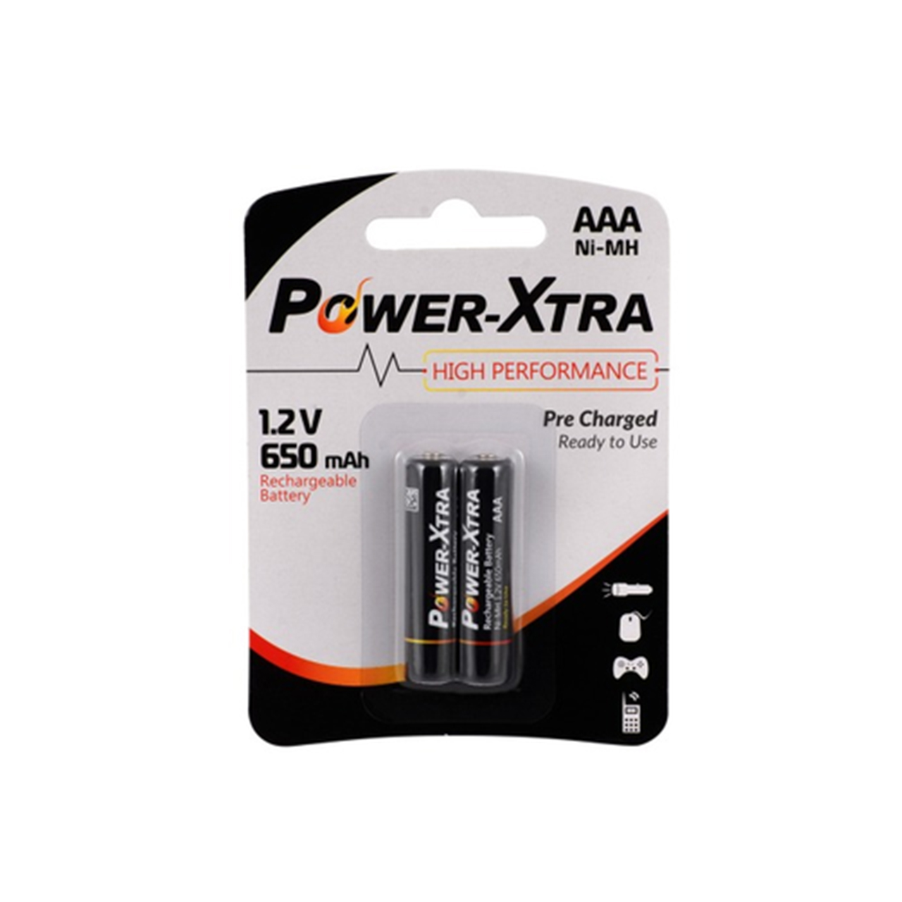 باتری نیم قلمی قابل شارژ پاور اکسترا مدل High Performance بسته 2 عددی