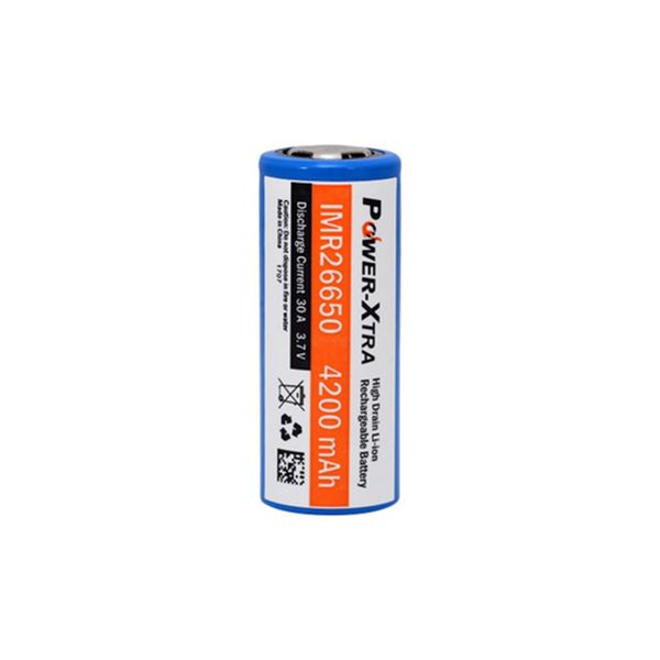 باتری لیتیوم یون قابل شارژ پاور اکسترا مدل IMR26650 ظرفیت 4200 میلی آمپر ساعت