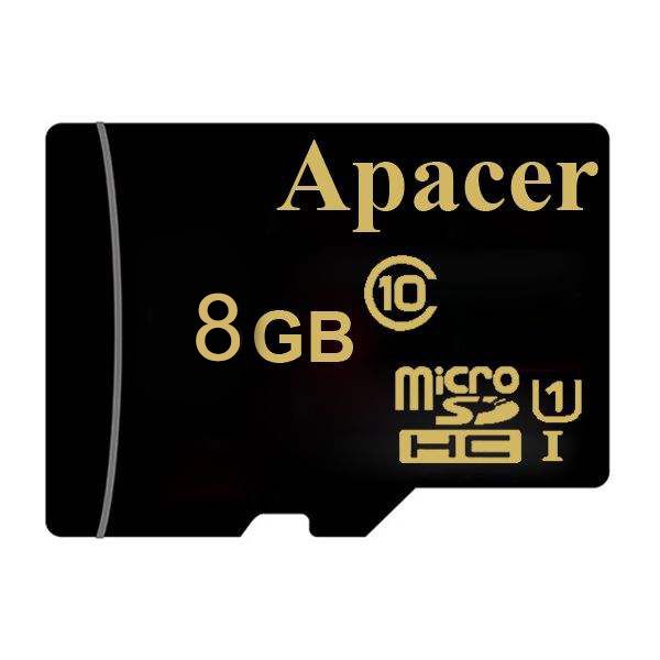 کارت حافظه microSDHC اپیسر مدل AP8GA کلاس 10 استاندارد UHS-I U1 سرعت 45MBps ظرفیت 8 گیگابایت