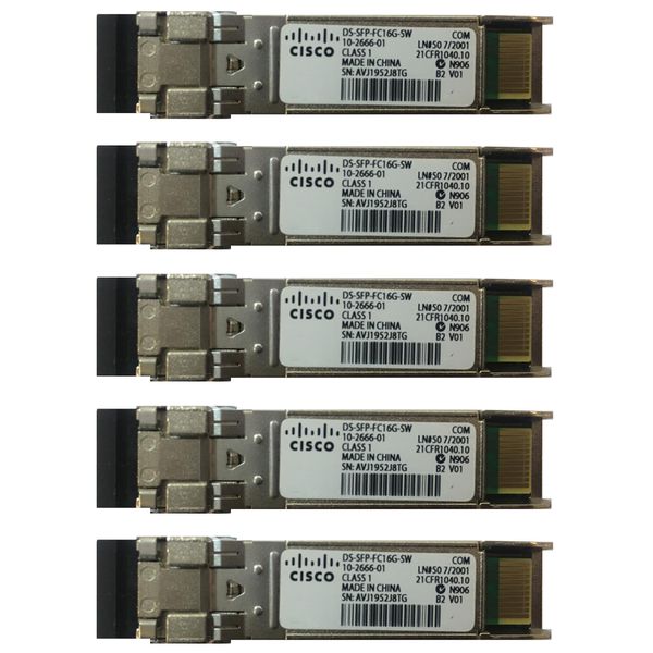  ماژول فیبر نوری سیسکو مدل DS-SFP-FC16G-SW بسته 5 عددی