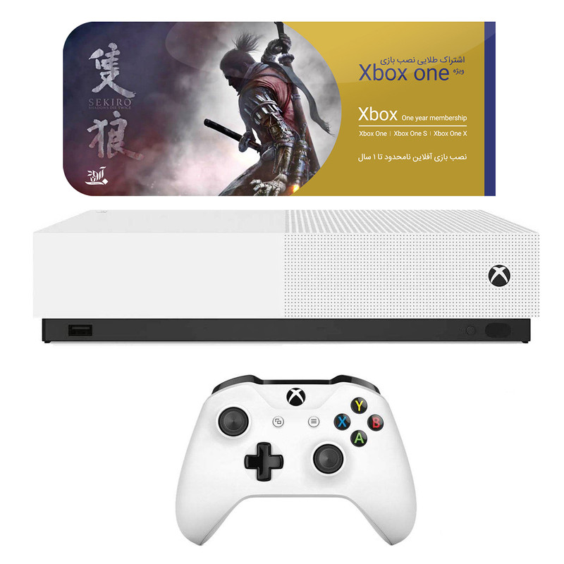  مجموعه کنسول بازی مایکروسافت مدل Xbox One S All Digital ظرفیت 1 ترابایت به همراه 20 عدد بازی