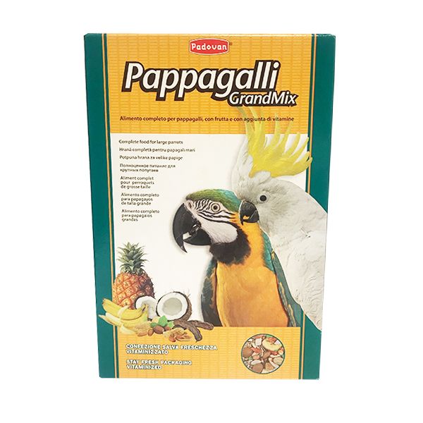 غذا خشک پرنده پادوان مدل papagalli وزن 600 گرم