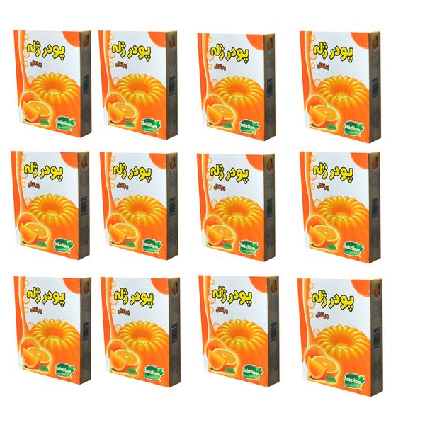 پودر ژله پرتقال سبزنام-100گرم مجموعه 12 عددی