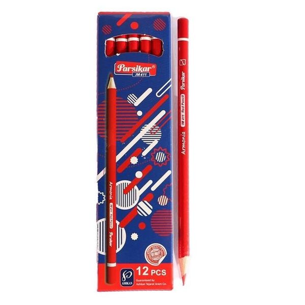 مداد قرمز پارسیکار مدل 411 بسته 12 عددی
