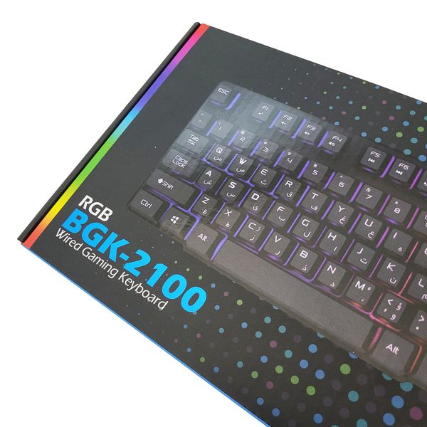 کیبورد مخصوص بازی بیاند مدل RGB2100 با حروف فارسی