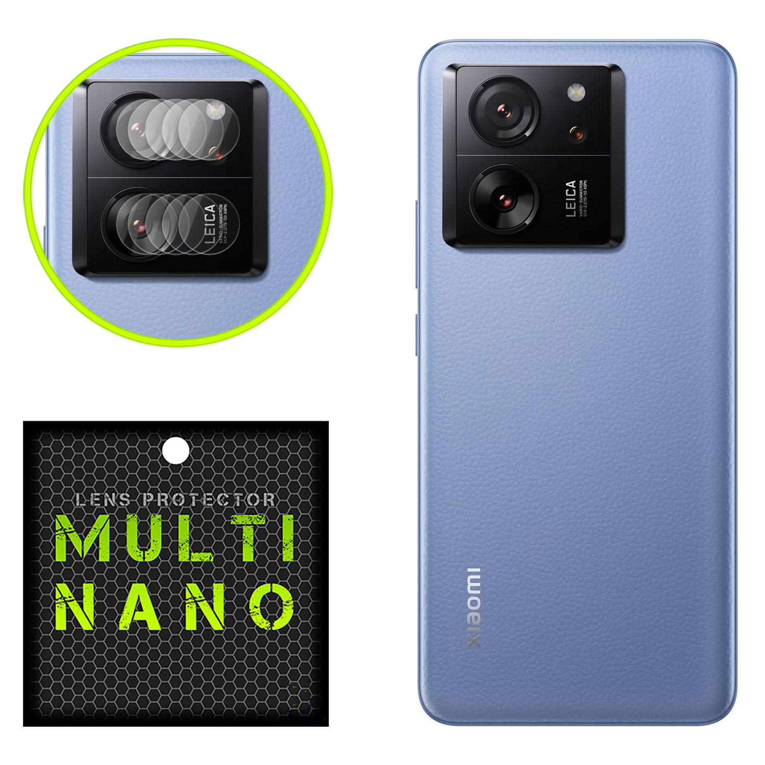 محافظ لنز دوربین مولتی نانو مدل X-L5N مناسب برای گوشی موبایل شیائومی Redmi K60 Ultra بسته پنج عددی