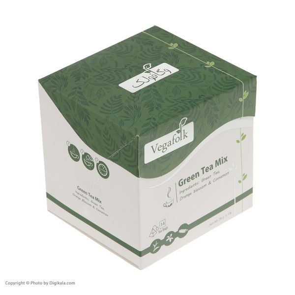 دمنوش مخلوط چای سبز وگافولک بسته 14 عددی