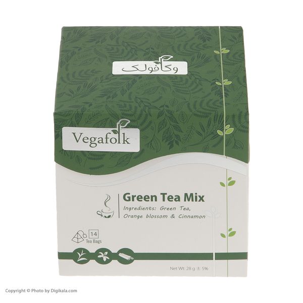 دمنوش مخلوط چای سبز وگافولک بسته 14 عددی