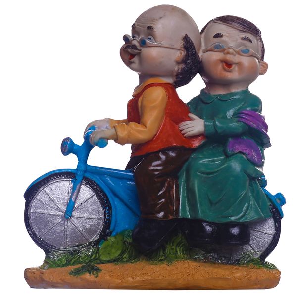 مجسمه لیلپار طرح پیر زن و مرد دوچرخه سوار مدل DGO-1044