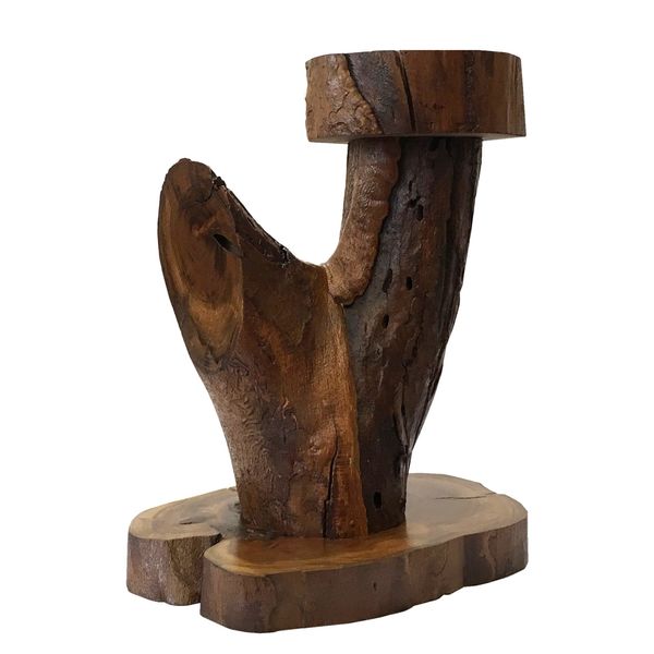 جا شمعی آرونی چوب طرح روستیک مدل NEKA به همراه یک قندان چوبی هدیه