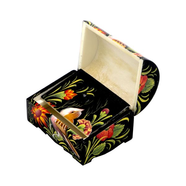 جعبه جواهرات استخوانی طرح گل و مرغ کد m12