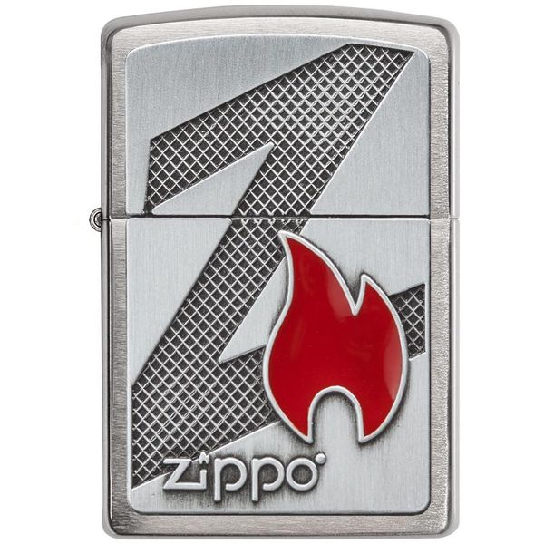 فندک زیپو مدل Z Flame Brushed Chrome کد 29104