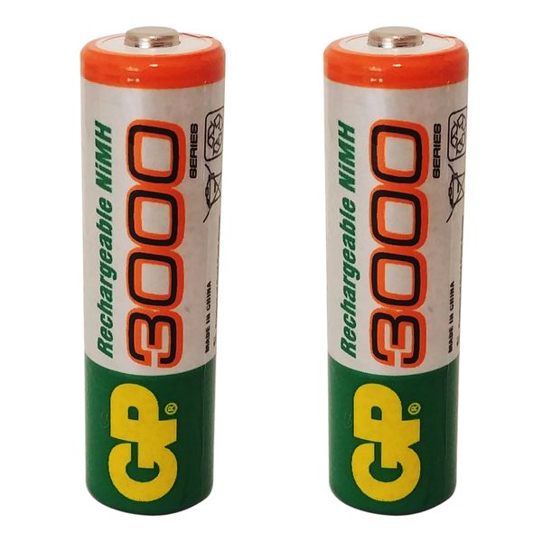 باتری قلمی قابل شارژ جی پی مدل 3000 بسته 2 عددی