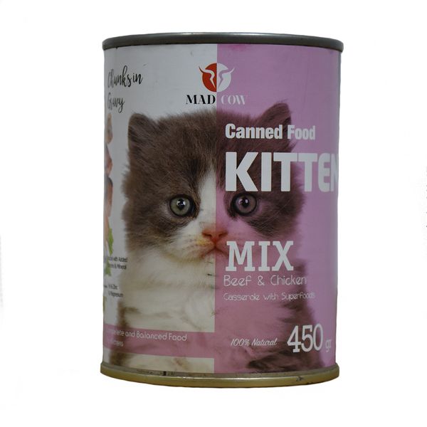 کنسرو غذای گربه مدکاو مدل Kitten وزن 450 گرم