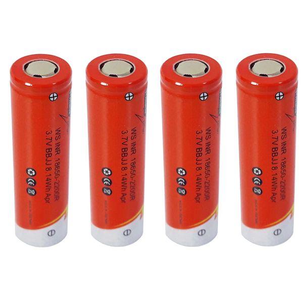 باتری لیتیوم یون قابل شارژ مدل WS-INR ظرفیت 2200 میلی آمپرساعت بسته 4 عددی
