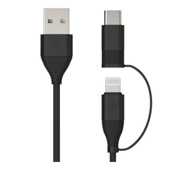 کابل تبدیل USB به USB-C / لایتنینگ توتو مدل LI11 طول 0.25 متر