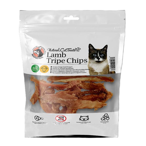 تشویقی گربه هاپومیل مدل Lamb Tripe Chips کد 09 وزن 30 گرم