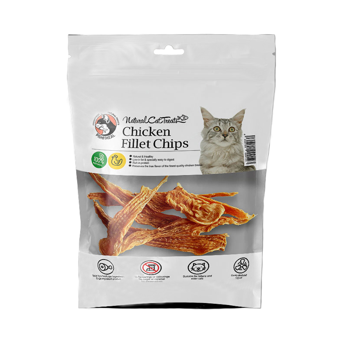 تشویقی گربه پیشیمیل مدل Chicken Fillet Chips کد 03 وزن 30 گرم