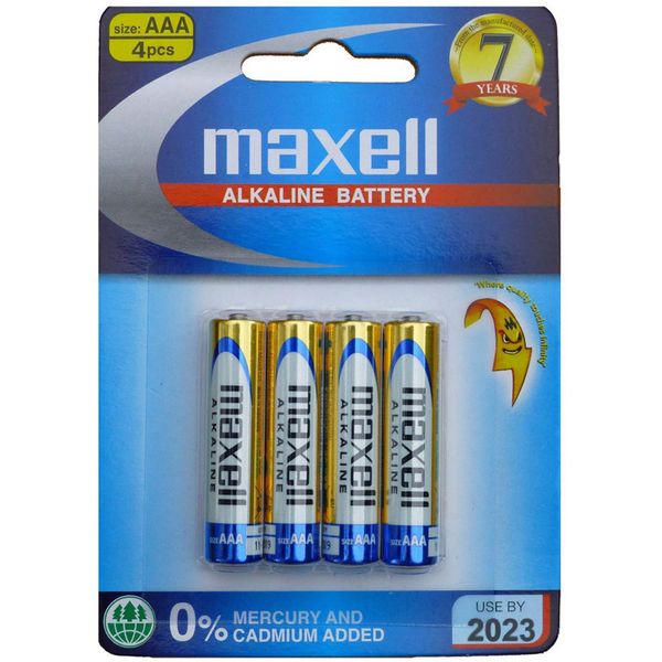 باتری نیم قلمی مکسل مدل Alkaline بسته 4 عددی