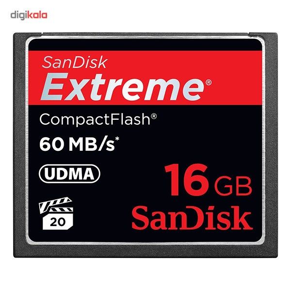 کارت حافظه CompactFlash سن دیسک مدل Extreme سرعت 400X 60MBps ظرفیت 16 گیگابایت