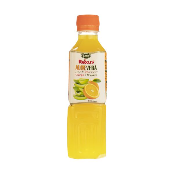 نوشیدنی میوه ای رکسوس با طعم پرتقال و تکه های آلوئه ورا - 330 میلی لیتر 
