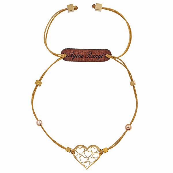دستبند طلا 18 عیار زنانه آیینه رنگی طرح قلبها کد AR-H026