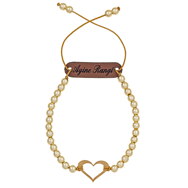 دستبند طلا 18 عیار زنانه آیینه رنگی طرح قلبک کد AR-T032