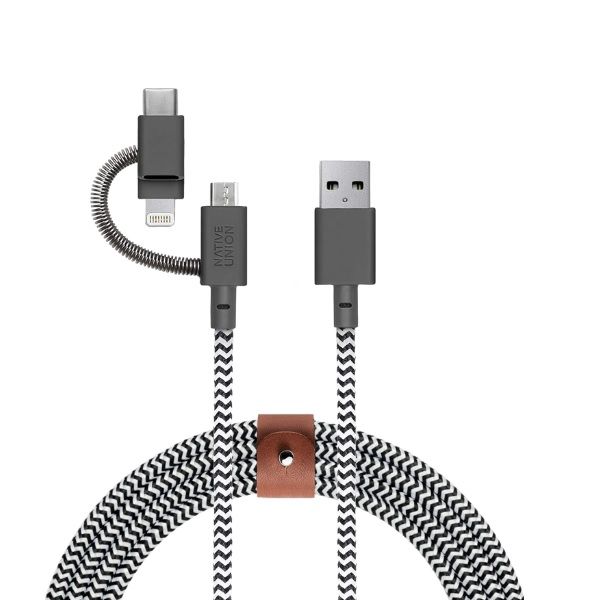 کابل تبدیل USB به لایتنینگ/USB-C/microUSB/لایتنینگ نیتیو یونیون کد 8529 طول 2 متر