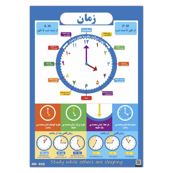 پوستر آموزشی مستر راد طرح آموزش خواندن ساعت مدل time 83423-10