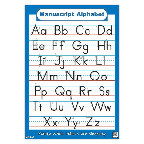 پوستر آموزشی مستر راد طرح آموزش نوشتن الفبای انگلیسی مدل manucript alphabet 83423-12