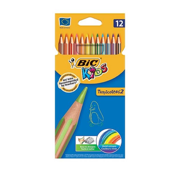 مداد رنگی 12 رنگ بیک مدل TROPICOLORS2 