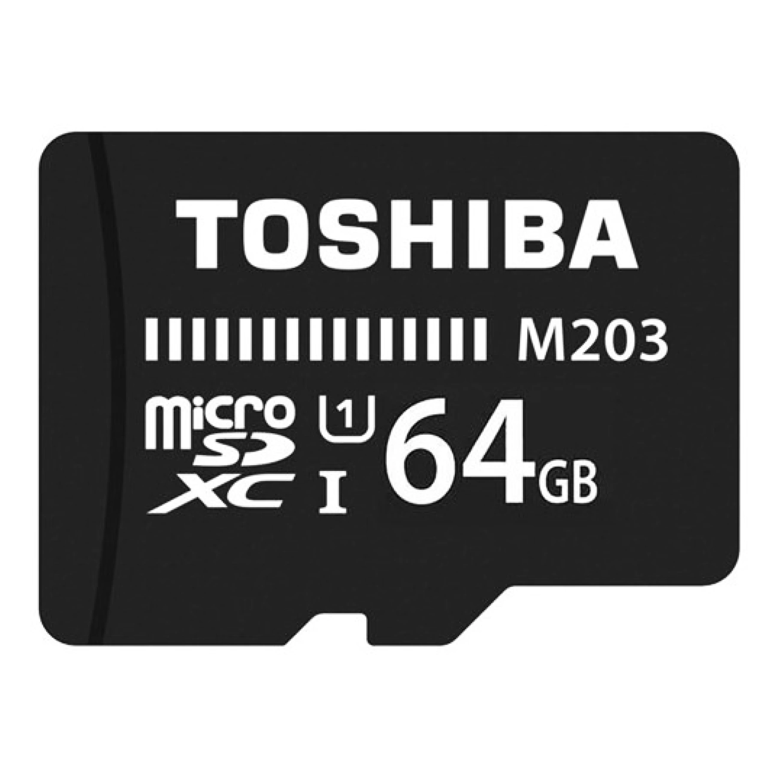 کارت حافظه microSDXC توشیبا مدل M203 کلاس 10 استاندارد UHS-I U1 سرعت 100MBps ظرفیت 64 گیگابایت همراه با آداپتور