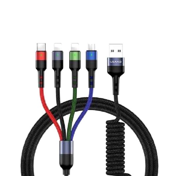 کابل تبدیل USB به microUSB /لایتنینگ/USB-C یوسمز مدل US-SJ349 U26 طول 1.5 متر