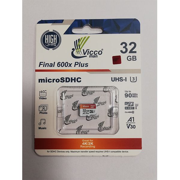 کارت حافظه microSDHC ویکومن مدل Final 600X کلاس 10 استاندارد UHS-I U3 سرعت 90MBps ظرفیت 32 گیگابایت