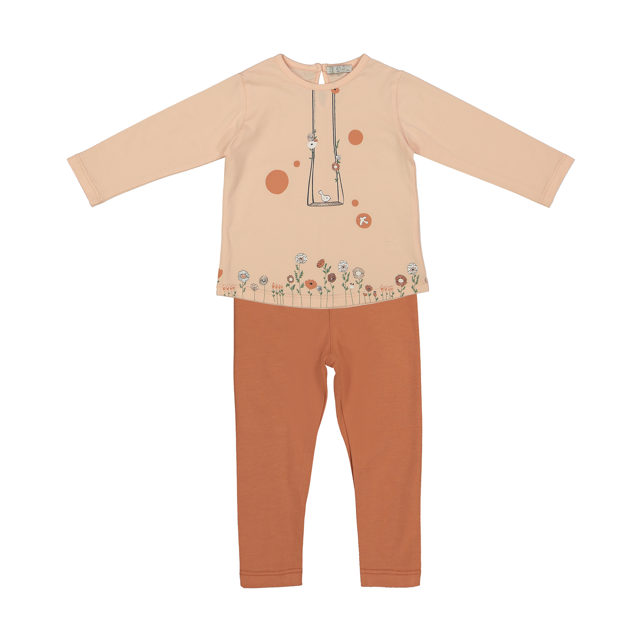 ست تی شرت و شلوار نوزادی دخترانه پیانو مدل 1097-20