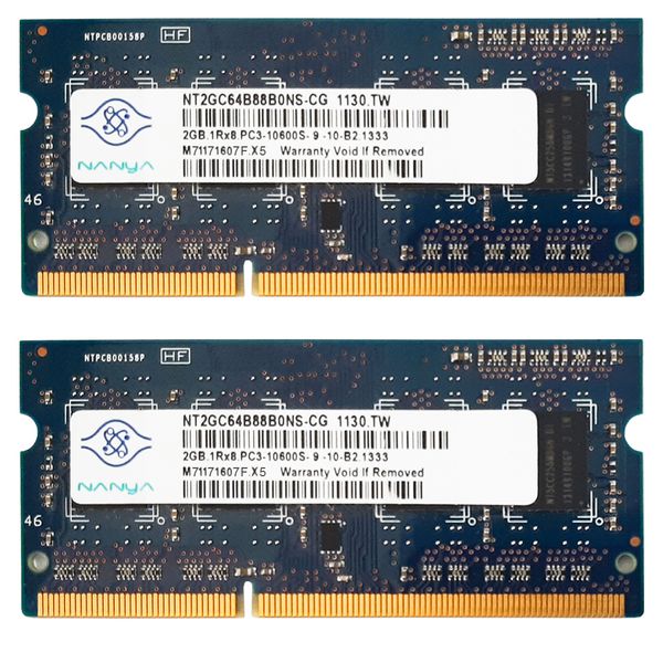  رم لپ تاپ DDR3 دو کاناله 1333مگاهرتز CL11 نانیا مدل 10600s ظرفیت 4 گیگابایت