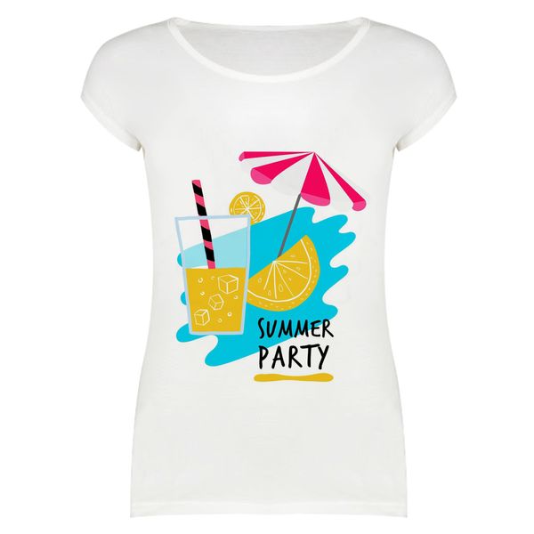 تی شرت زنانه زنانه طرح SUMMER PARTY کد 1000060