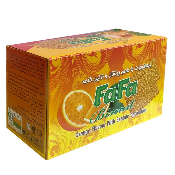 بیسکوییت با طعم پرتقال و تزیین کنجد فافا -850 گرم