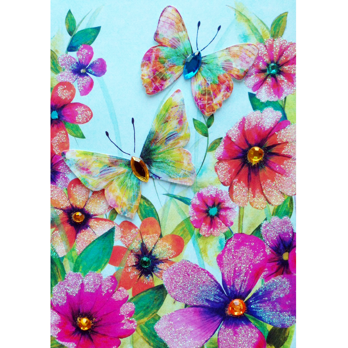 کارت پستال پاپیروس طرح گل و پروانه کد 234