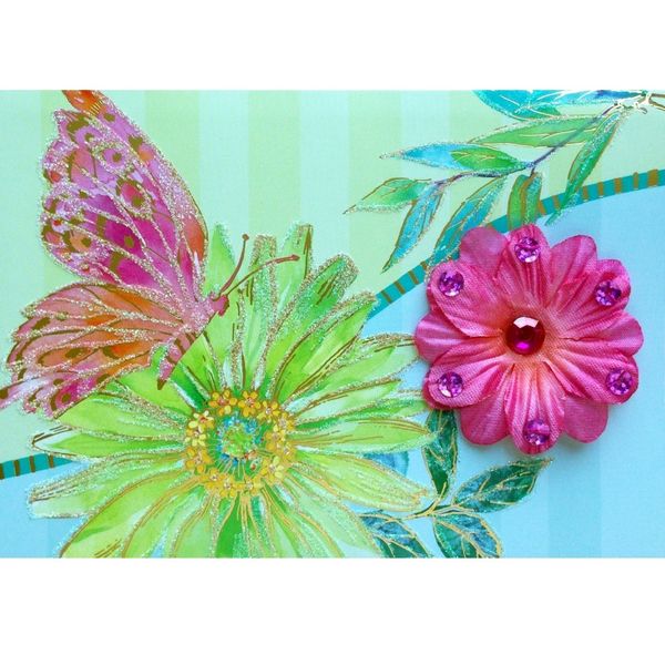 کارت پستال پاپیروس طرح گل و پروانه کد 235