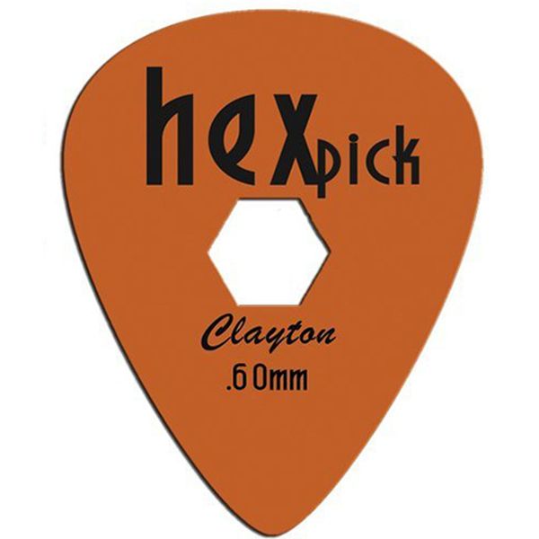 پیک گیتار الکتریک کلایتون مدل 0.60 میلی‌متری HexPick بسته‌ دوازده عددی