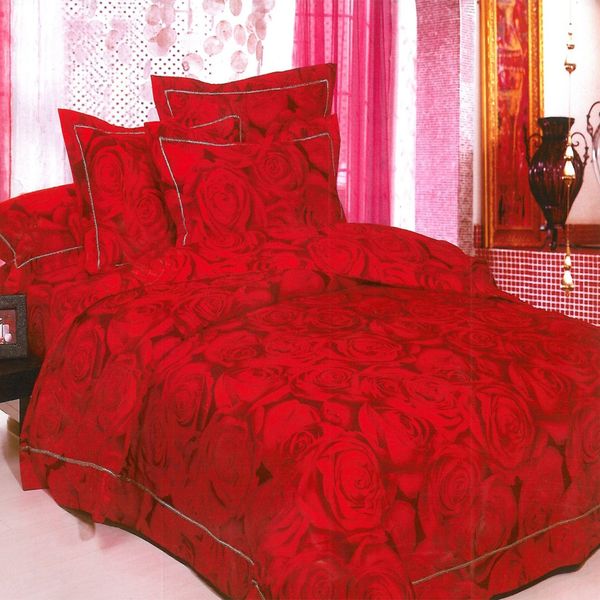 سرویس خواب مریم مدل Red Rose یک نفره 4 تکه