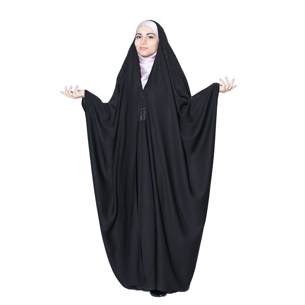 چادر عبایی حجاب فاطمی مدل روشنا مادام دوزی کریستال 