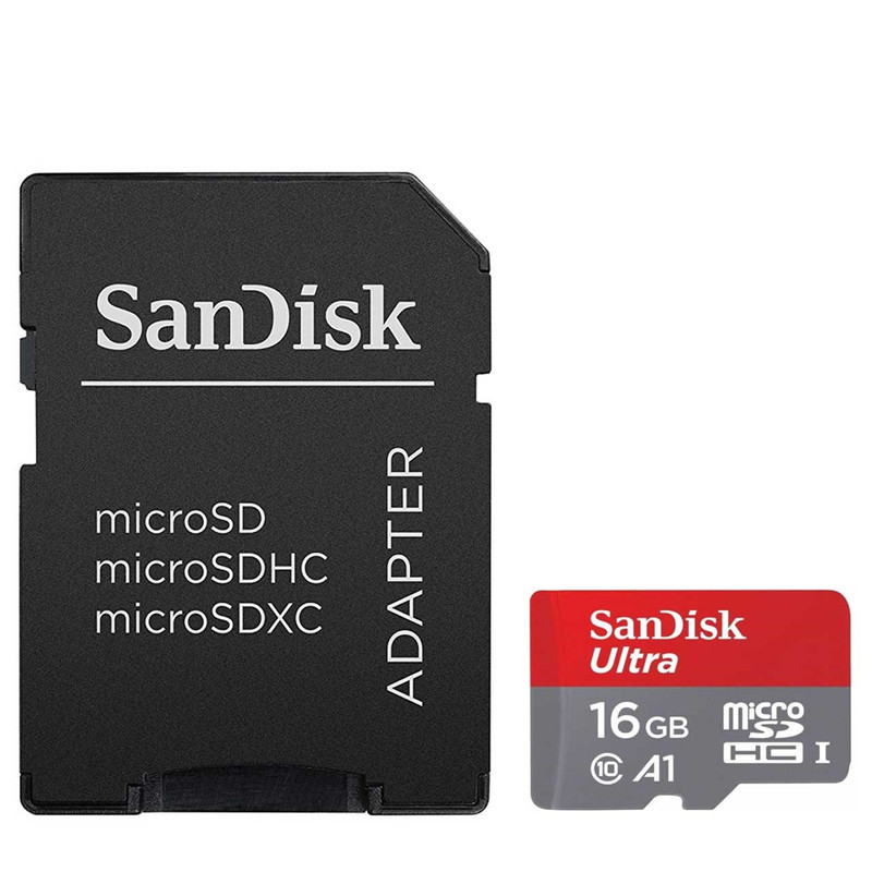 کارت حافظه microSDHC  مدل Ultra A1 کلاس 10 استاندارد UHS-I U1 سرعت 98MBps ظرفیت 16 گیگابایت به همراه آداپتور SD
