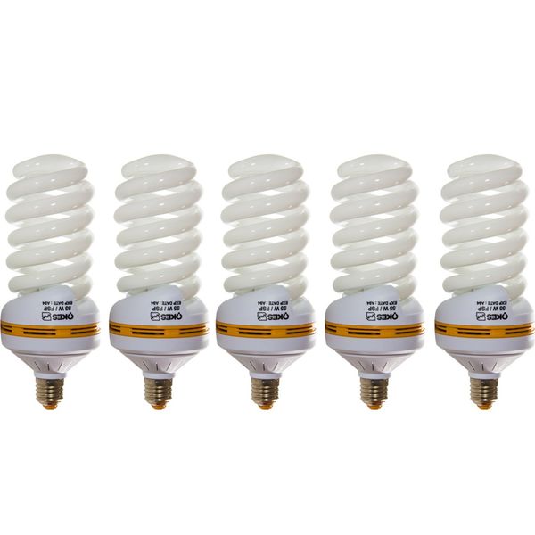 لامپ کم مصرف 55 وات اوکس مدل CFL55X5 پایه E27 بسته 5 عددی