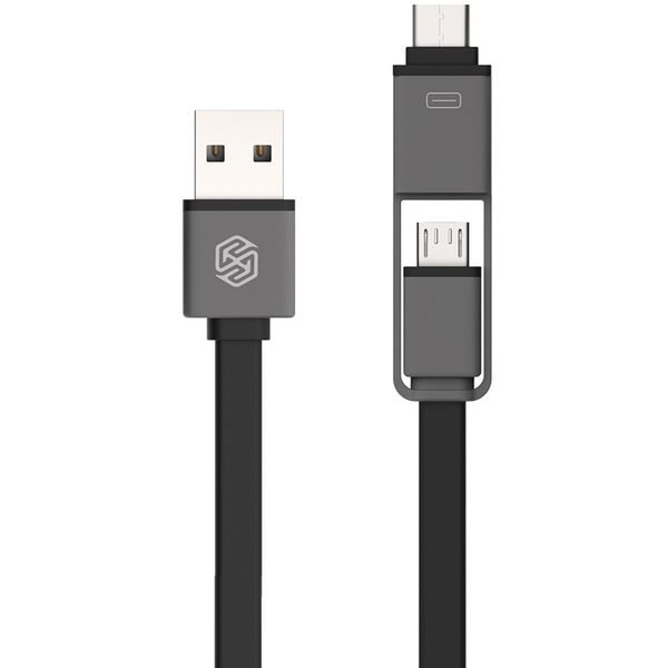 کابل تبدیل USB به MicroUSB و USB-C نیلکین مدل Plus به طول 1.2 متر