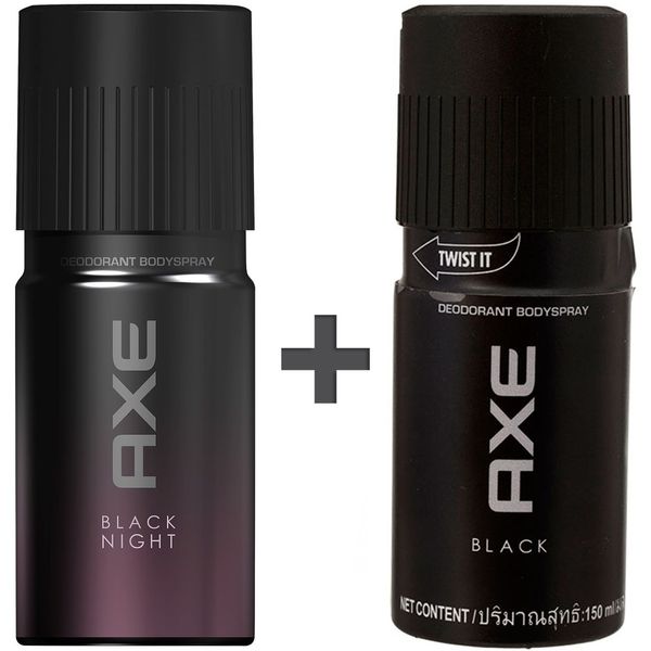 اسپری مردانه اکس مدل Black Night And Black Deodorant حجم 150 میلی لیتر بسته 2 عددی